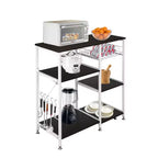 Karl Home Kitchen Baker's Rack 3-Tier Microwave Stand Dark Brown