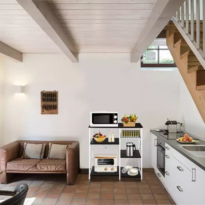 Étagère de cuisine Karl Home 3 niveaux pour micro-ondes, marron foncé
