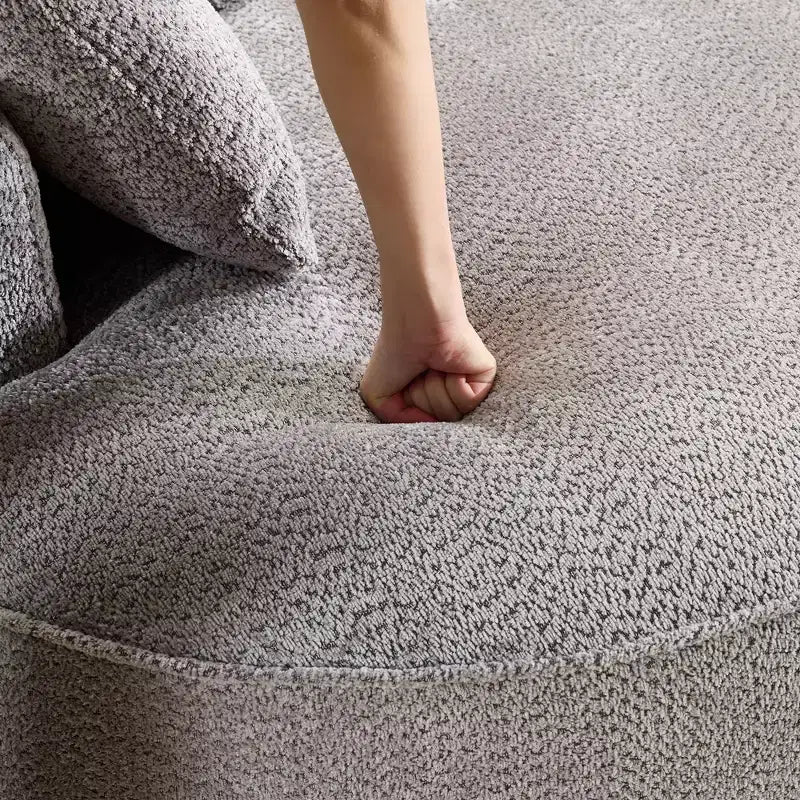 Canapé sans armature en chenille haute résilience Clihome - Canapé compressé moderne de 124,5 cm pour salon