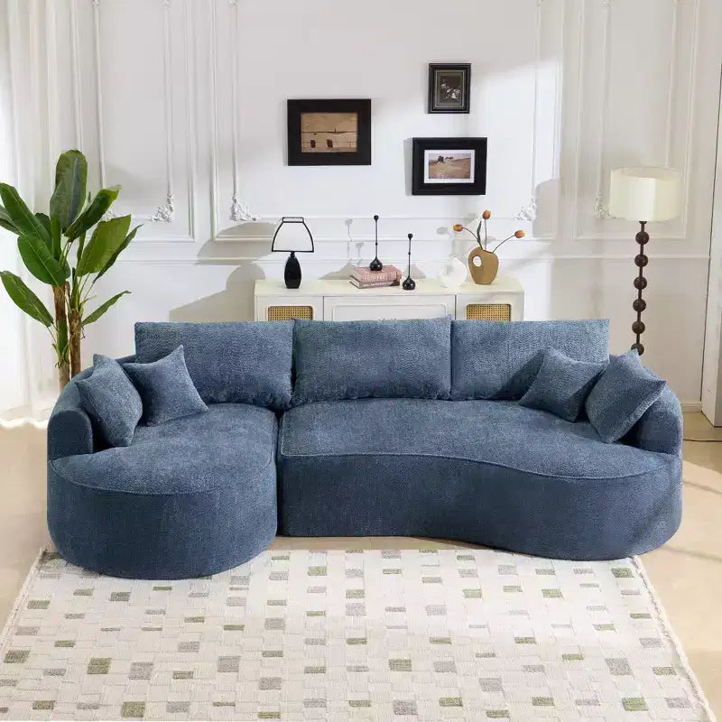 Canapé sans armature en chenille haute résilience Clihome - Canapé compressé moderne de 124,5 cm pour salon