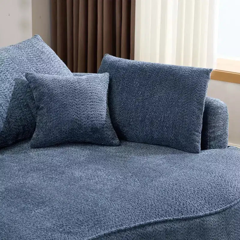 Canapé sans armature en chenille haute résilience Clihome - Canapé compressé moderne de 124,5 cm pour salon