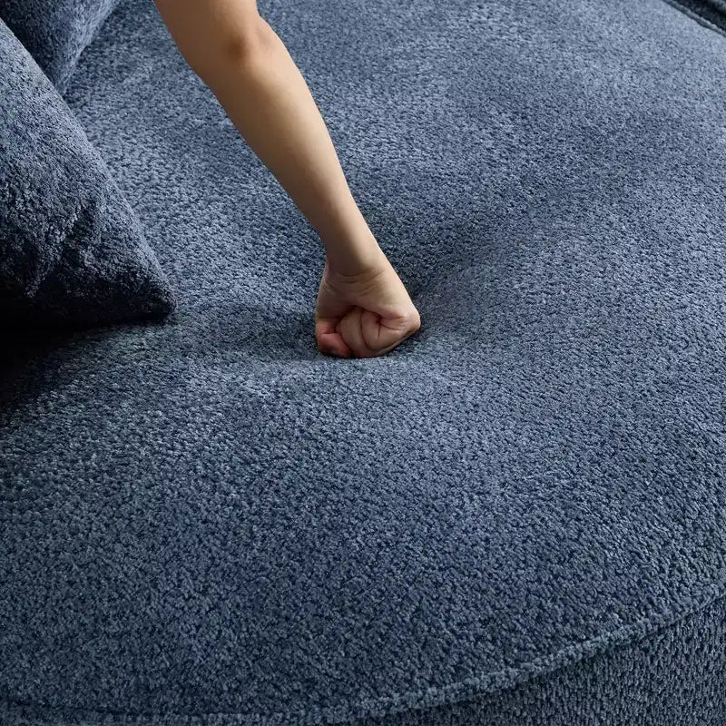 Canapé sans armature en chenille haute résilience Clihome - Canapé compressé moderne de 124,5 cm pour salon