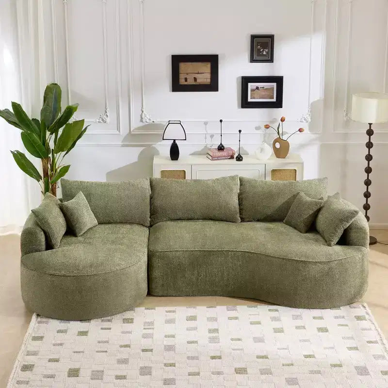 Canapé sans armature en chenille haute résilience Clihome - Canapé compressé moderne de 124,5 cm pour salon