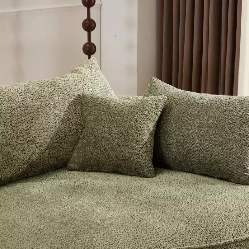 Canapé sans armature en chenille haute résilience Clihome - Canapé compressé moderne de 124,5 cm pour salon
