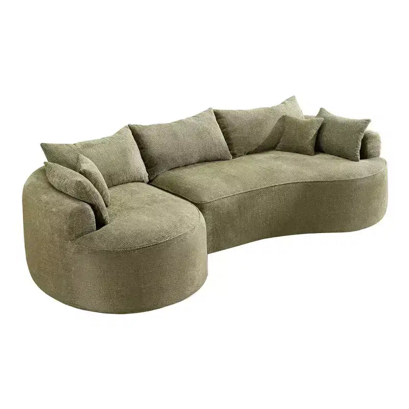 Canapé sans armature en chenille haute résilience Clihome - Canapé compressé moderne de 124,5 cm pour salon