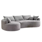 Canapé sans armature en chenille haute résilience Clihome - Canapé compressé moderne de 124,5 cm pour salon