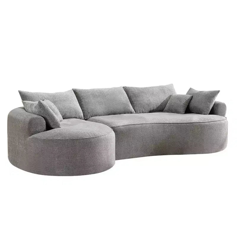 Canapé sans armature en chenille haute résilience Clihome - Canapé compressé moderne de 124,5 cm pour salon