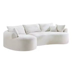 Canapé sans armature en chenille haute résilience Clihome - Canapé compressé moderne de 124,5 cm pour salon