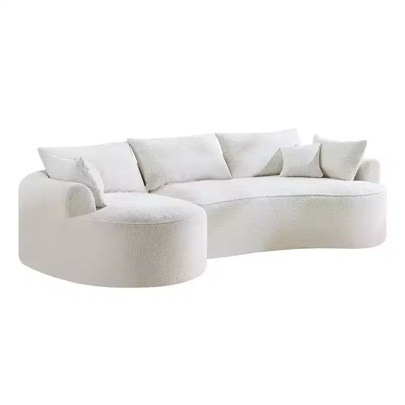 Canapé sans armature en chenille haute résilience Clihome - Canapé compressé moderne de 124,5 cm pour salon