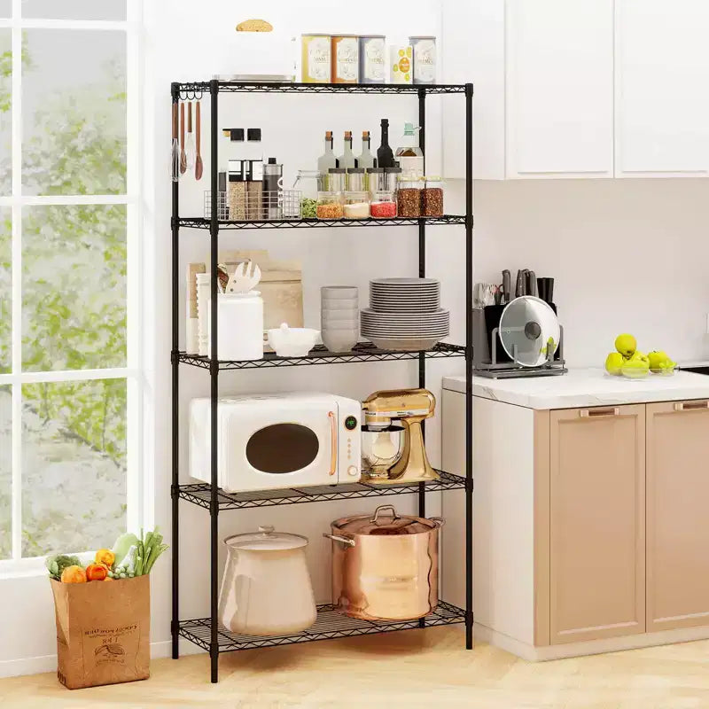 Étagère de rangement en métal à 5 niveaux Costway avec support métallique en V pour cuisine et garage