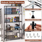 Étagère de rangement en métal à 5 niveaux Costway avec support métallique en V pour cuisine et garage