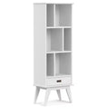 Tierney SOLID HARDWOOD 64 inch x 22 inch Mid Century Modern Bookcase and Storage Unit