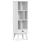 Tierney SOLID HARDWOOD 64 inch x 22 inch Mid Century Modern Bookcase and Storage Unit
