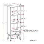 Bibliothèque et meuble de rangement moderne du milieu du siècle en BOIS MASSIF Tierney, 64 po x 22 po