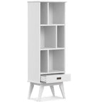 Bibliothèque et meuble de rangement moderne du milieu du siècle en BOIS MASSIF Tierney, 64 po x 22 po