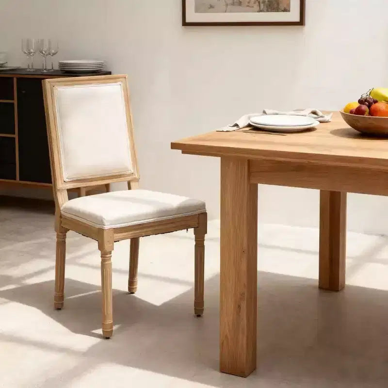 Lot de 2 chaises de salle à manger Homy Casa avec dossier carré rembourré et cadre en bois massif