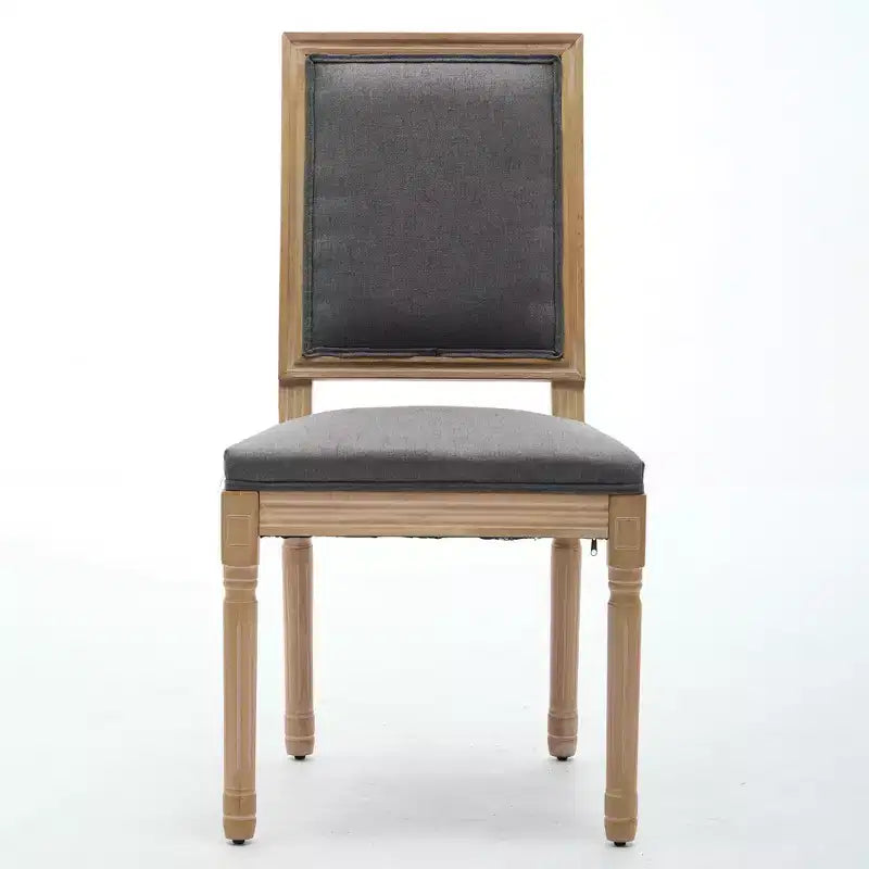 Lot de 2 chaises de salle à manger Homy Casa avec dossier carré rembourré et cadre en bois massif