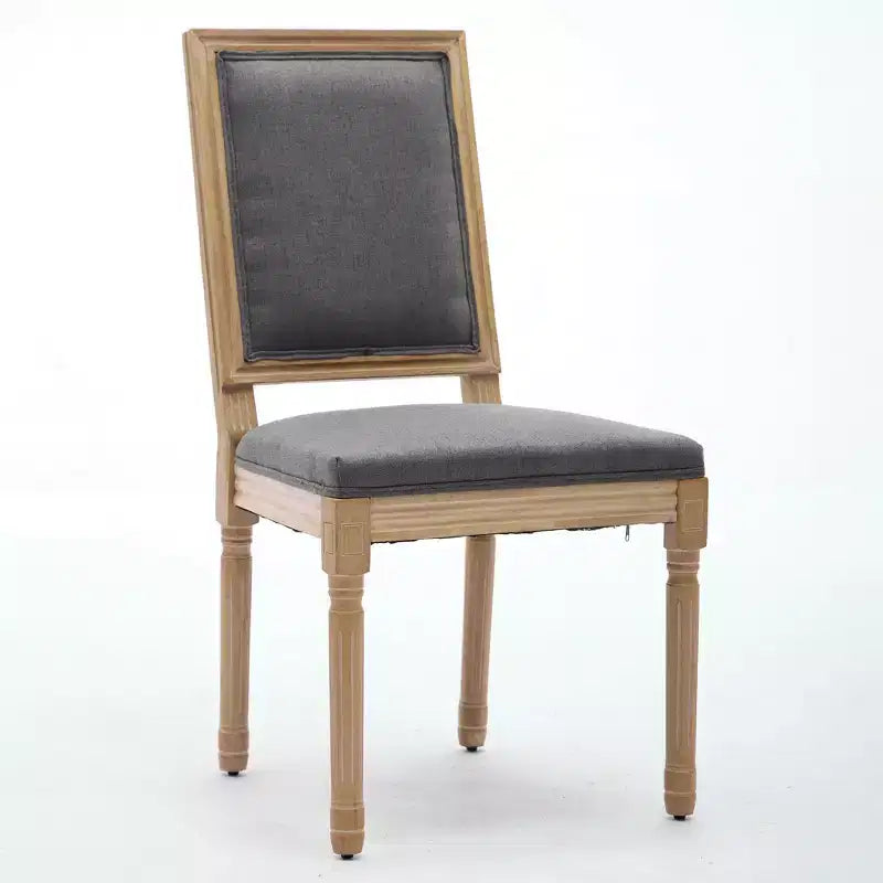 Lot de 2 chaises de salle à manger Homy Casa avec dossier carré rembourré et cadre en bois massif