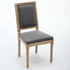 Lot de 2 chaises de salle à manger Homy Casa avec dossier carré rembourré et cadre en bois massif