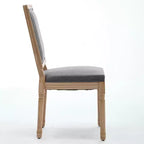 Lot de 2 chaises de salle à manger Homy Casa avec dossier carré rembourré et cadre en bois massif