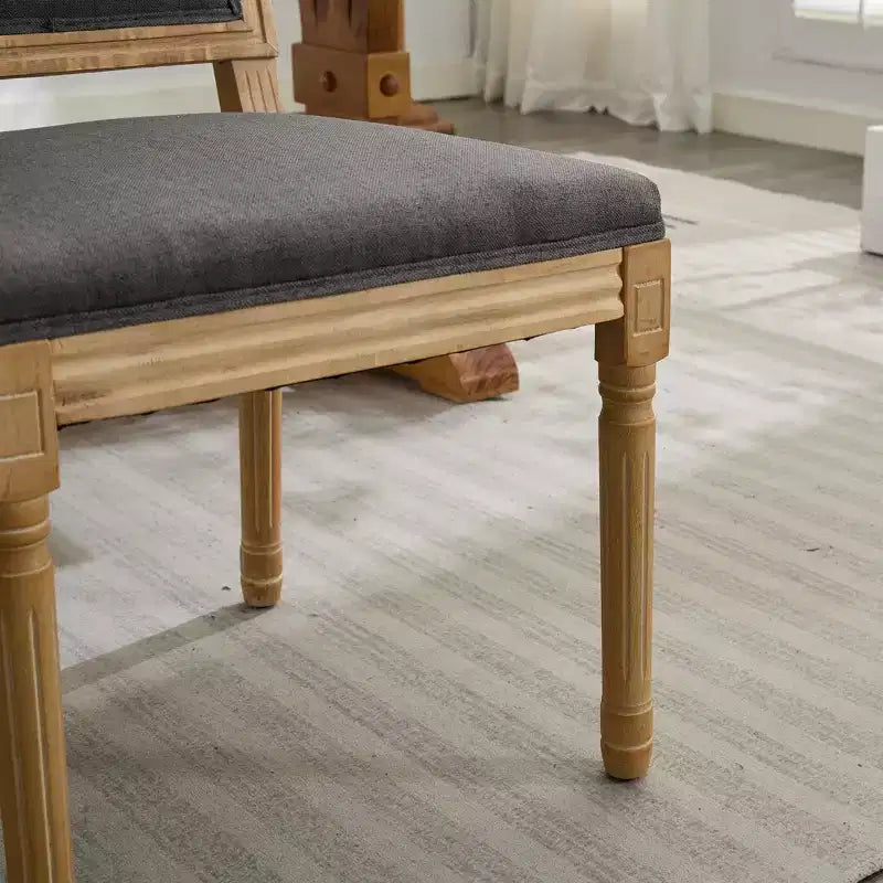 Lot de 2 chaises de salle à manger Homy Casa avec dossier carré rembourré et cadre en bois massif