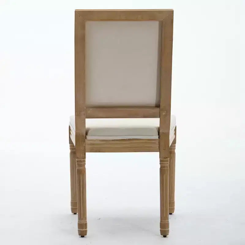 Lot de 2 chaises de salle à manger Homy Casa avec dossier carré rembourré et cadre en bois massif