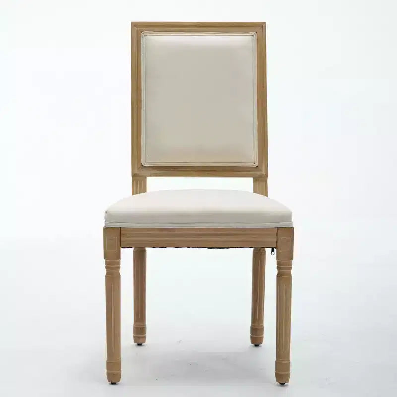 Lot de 2 chaises de salle à manger Homy Casa avec dossier carré rembourré et cadre en bois massif