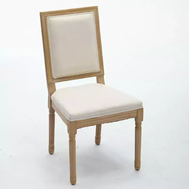 Lot de 2 chaises de salle à manger Homy Casa avec dossier carré rembourré et cadre en bois massif