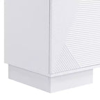 Meuble TV moderne JVNOXK de 180 cm, convient aux téléviseurs de 75 pouces et moins, avec armoire de rangement à 4 tiroirs et pied central en métal, blanc