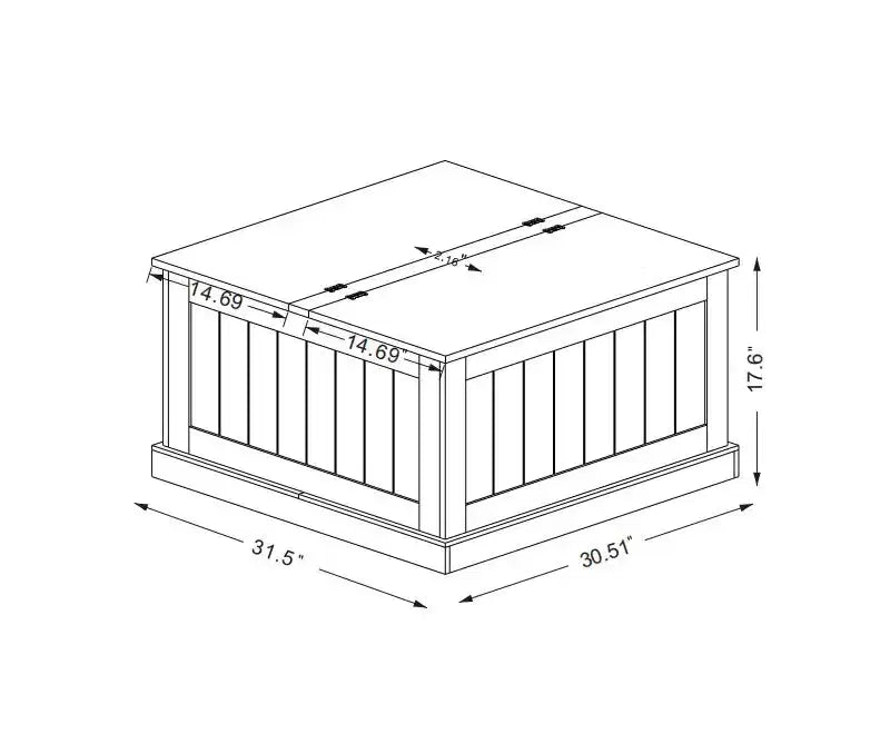 JVNOXK Table basse en bois de style rustique de 31,5 pouces avec plateau relevable à charnière carrée et compartiment de rangement, convient aux salons, blanche