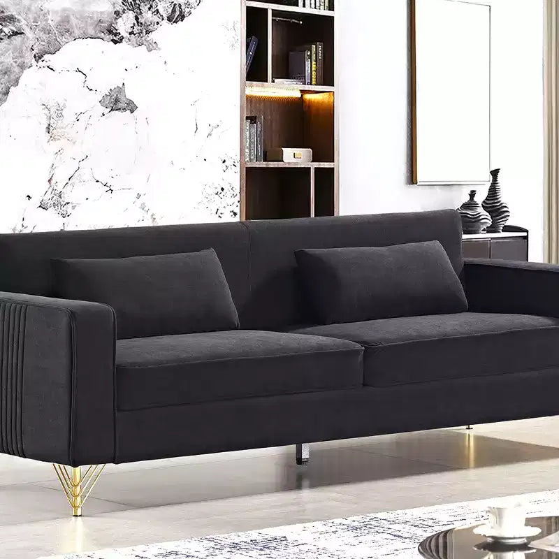 Canapé Whisen 85.8 en Velours, Canapé Moderne et Élégant 4 Places avec Confort Luxueux et Doux, Facile à Entretenir