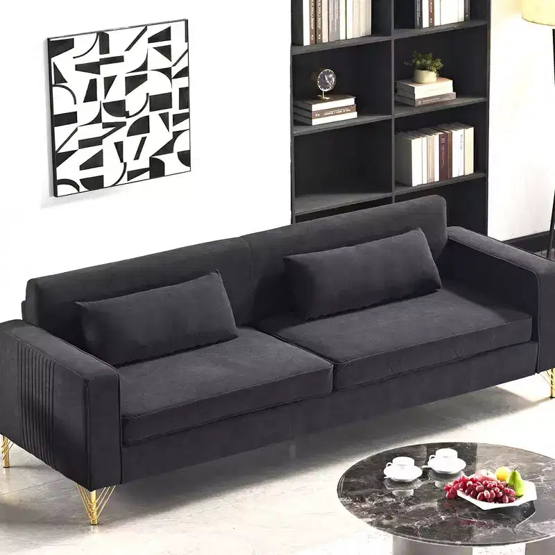 Canapé Whisen 85.8 en Velours, Canapé Moderne et Élégant 4 Places avec Confort Luxueux et Doux, Facile à Entretenir