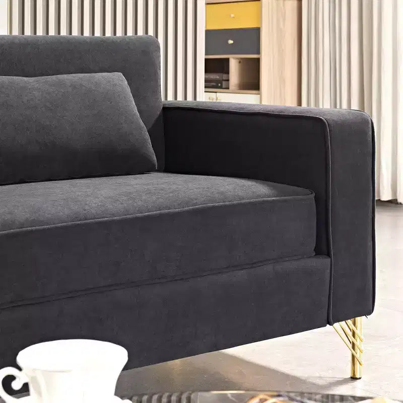 Canapé Whisen 85.8 en Velours, Canapé Moderne et Élégant 4 Places avec Confort Luxueux et Doux, Facile à Entretenir