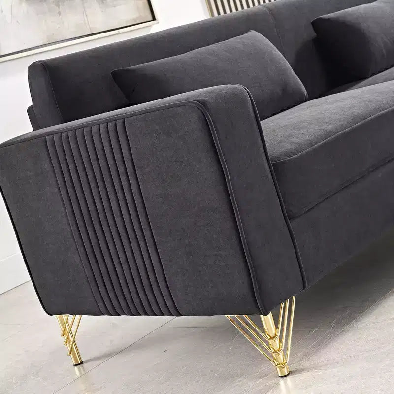 Canapé Whisen 85.8 en Velours, Canapé Moderne et Élégant 4 Places avec Confort Luxueux et Doux, Facile à Entretenir