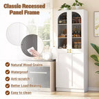 Besiost Armoire de Cuisine Haute 80 cm avec Portes en Verre Trempé, Étagère Indépendante avec Étagères