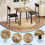 Ensemble petite table à manger pour 2 personnes, ensemble de 3 pièces avec 2 chaises rembourrées, table de petit-déjeuner pour petit espace, salle à manger, appartement, restaurant