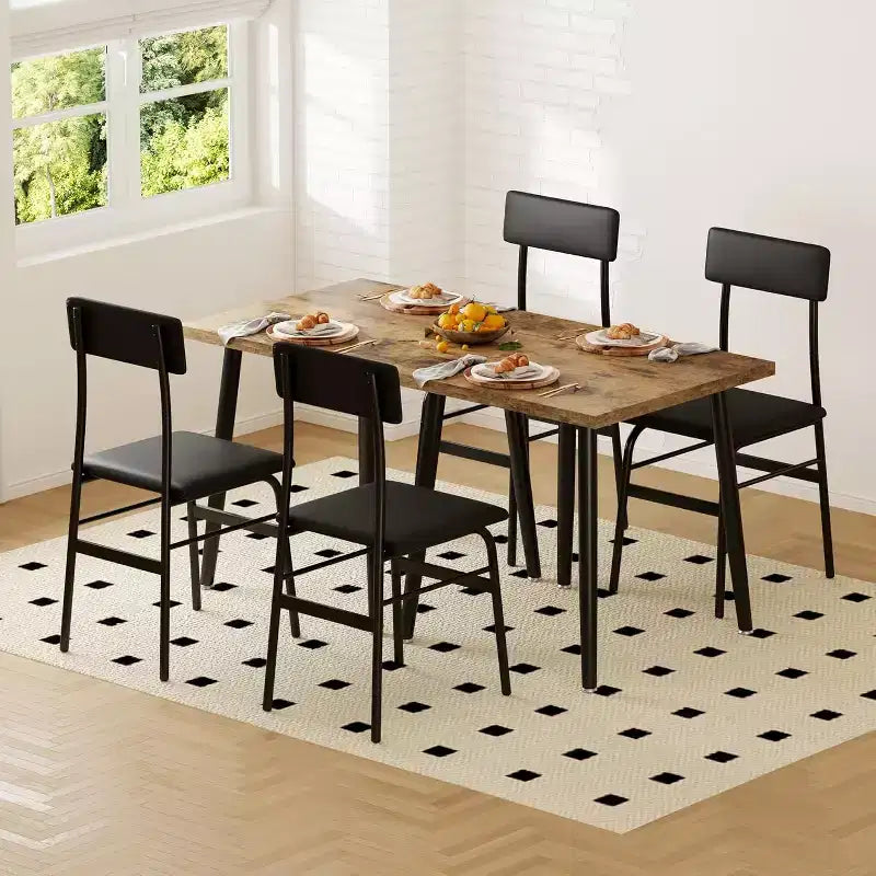 Ensemble petite table à manger pour 2 personnes, ensemble de 3 pièces avec 2 chaises rembourrées, table de petit-déjeuner pour petit espace, salle à manger, appartement, restaurant