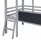 Lit superposé Bellemave avec étagères de rangement et tiroirs, lits superposés en métal avec panneau perforé, sans bruit pour enfants, adolescents et adultes
