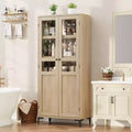 Tall Storage Cabinet, Kitchen Pantry Cabinet,5 Tier Bathroom Cabinet with 4 Doors Adjustable Shelves for Kitchen, Dining Room, Bathroom