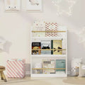 JVNOXK 22-inch Three-Tier Children's Bookshelf Helps keep bedrooms and playrooms organized Suitable for children ages 3 and up White