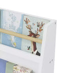 JVNOXK Bibliothèque pour enfants à trois niveaux de 55 cm Aide à garder les chambres et les salles de jeux organisées Convient aux enfants de 3 ans et plus Blanc
