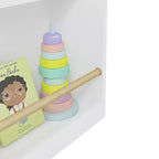 JVNOXK Bibliothèque pour enfants à trois niveaux de 55 cm Aide à garder les chambres et les salles de jeux organisées Convient aux enfants de 3 ans et plus Blanc