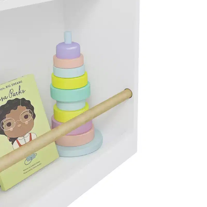 JVNOXK Bibliothèque pour enfants à trois niveaux de 55 cm Aide à garder les chambres et les salles de jeux organisées Convient aux enfants de 3 ans et plus Blanc