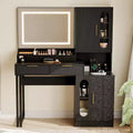 45 Wide Makeup Vanity with Large Cabinets, Drawers, Wooden Vanity Desk, Large Capacity for Bedroom