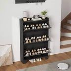 Meuble à chaussures de ferme à 3 tiroirs basculants, meuble de rangement de chaussures dissimulé, mince et autoportant, étagère de rangement peu encombrante pour entrée et petits espaces