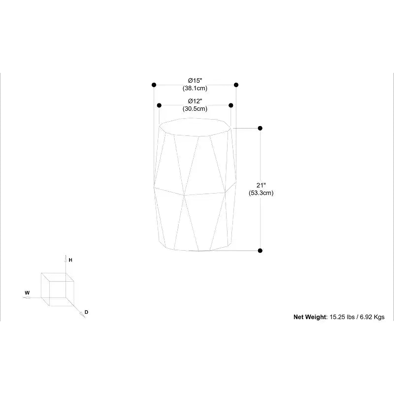 Table d'appoint contemporaine Saber en manguier massif de 38 cm de large, assemblée