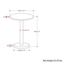 Table d'appoint moderne Ryan de 16 pouces de large