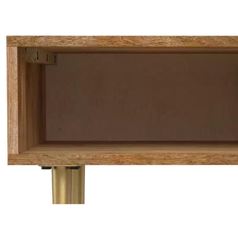 Table d'appoint carrée contemporaine Jovie en bois de manguier massif, 50,8 cm de large, couleur naturelle
