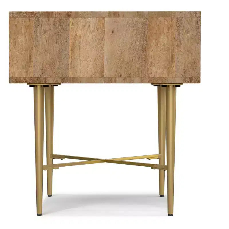 Table d'appoint carrée contemporaine Jovie en bois de manguier massif, 50,8 cm de large, couleur naturelle