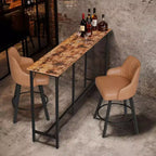 Karl Home 63'' Counter Height Bar Dining Table with Metal Frame , Pub Sofa Table for Kitchen and Living Room